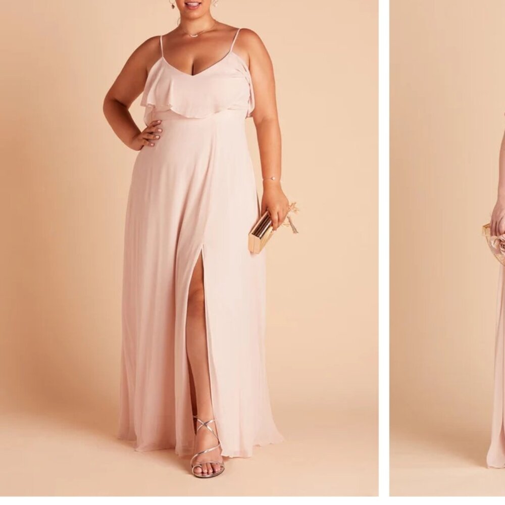 Chiffon Pale Blush - Birdy Grey Long Convertible Dress